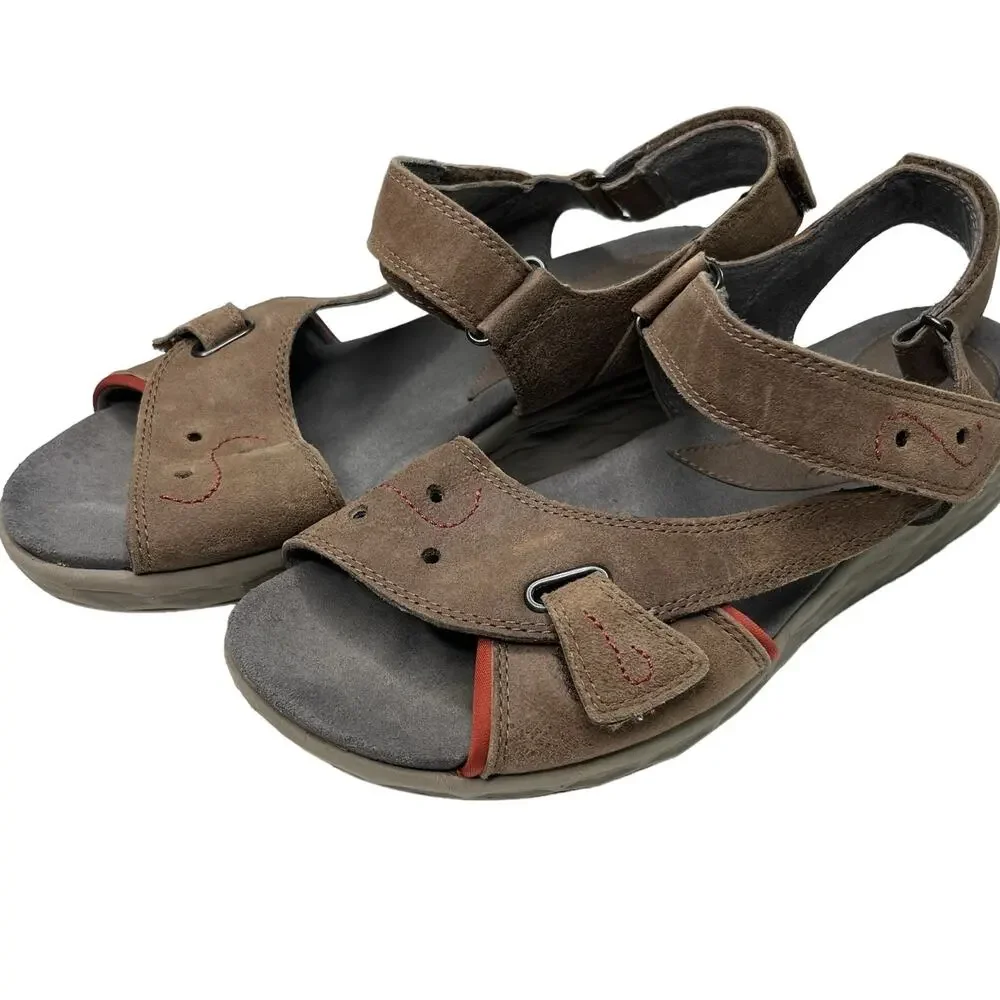 Cobb Hill New Balance Sandals Brown Suede 9 Adjustable Platform